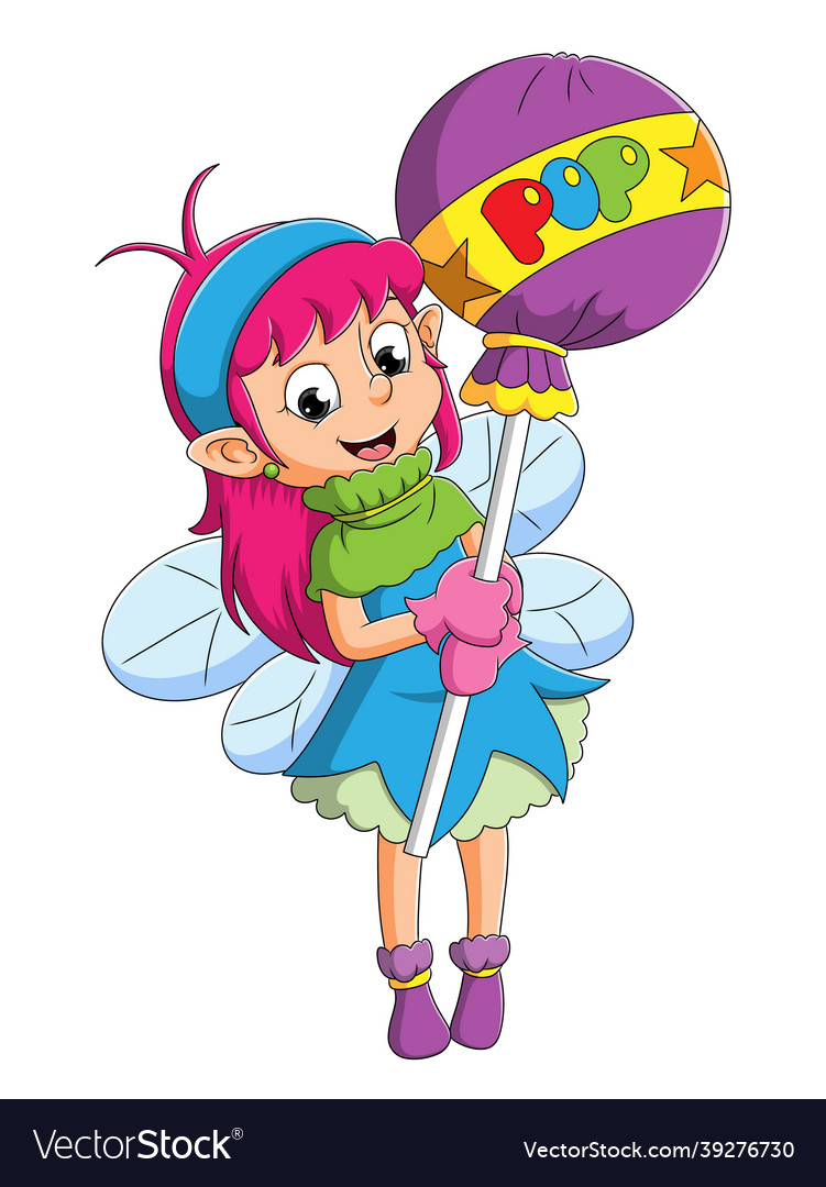 Cute Fairy Girl with Lollipop