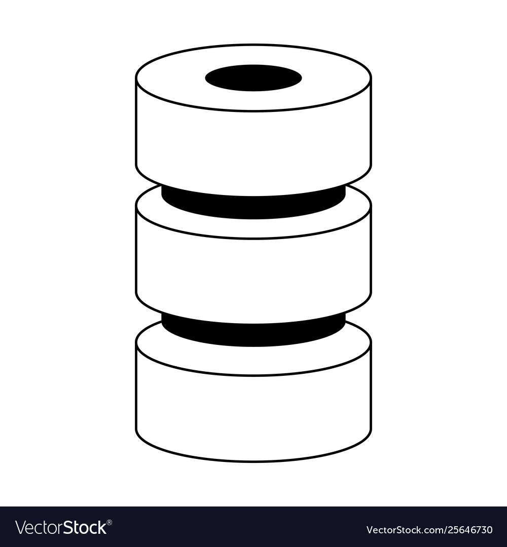 Disks database servers technology in black vector image Disks database servers technology in black
