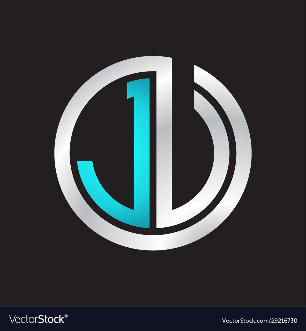 Ju initial logo linked circle monogram Vector Image Ju initial logo linked circle monogram