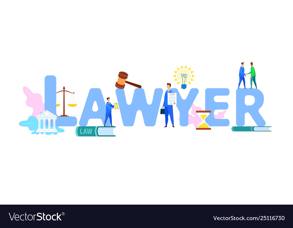 Lawyer web banner flat template with text