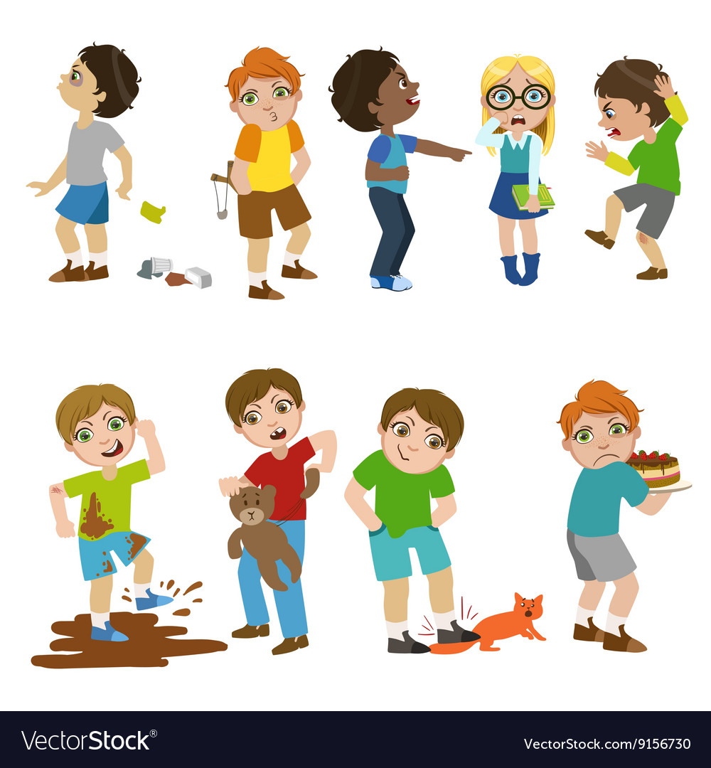 mean-children-royalty-free-vector-image-vectorstock