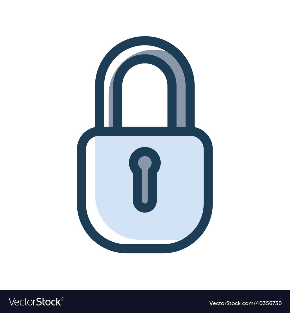 Padlock security single isolated icon with dash Vector Image Padlock security single isolated icon with dash
