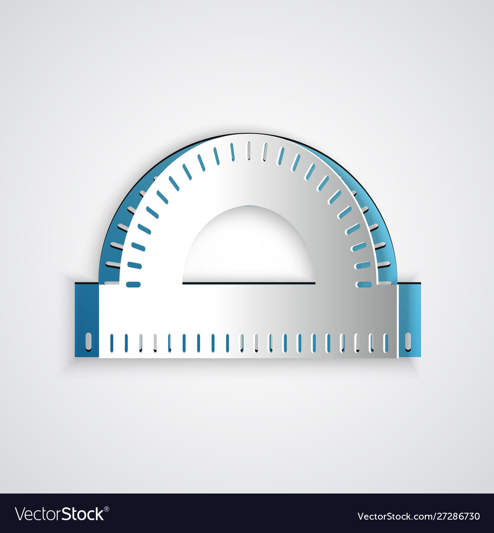 Paper cut protractor grid for measuring degrees vector image Paper cut protractor grid for measuring degrees