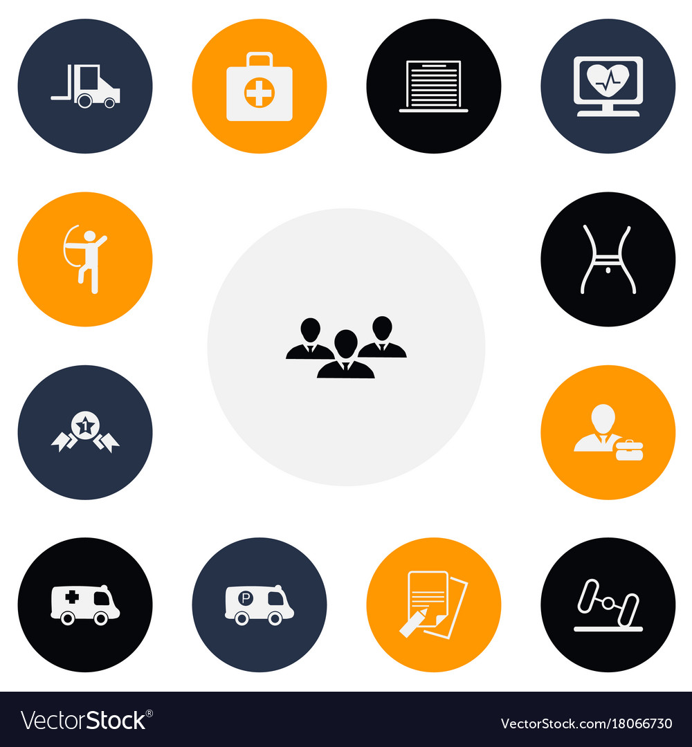 Set of 13 editable mixed icons includes symbols