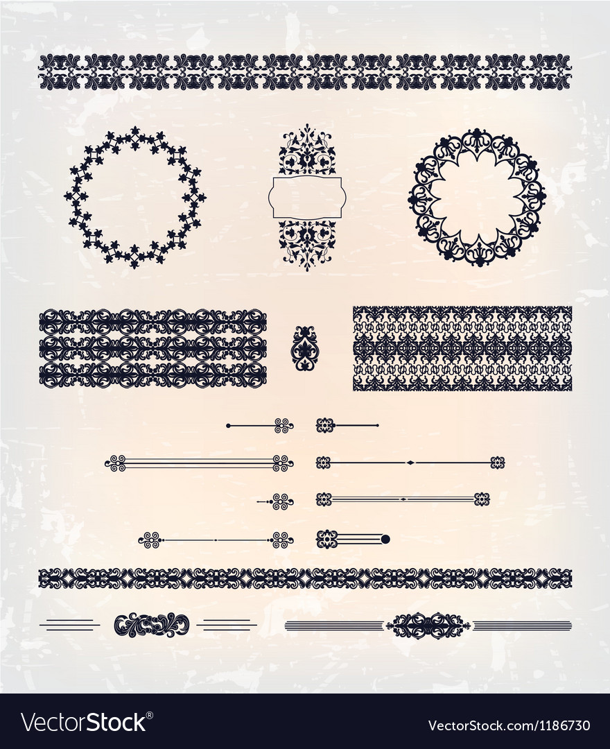 Set of abstract decorative pattern design