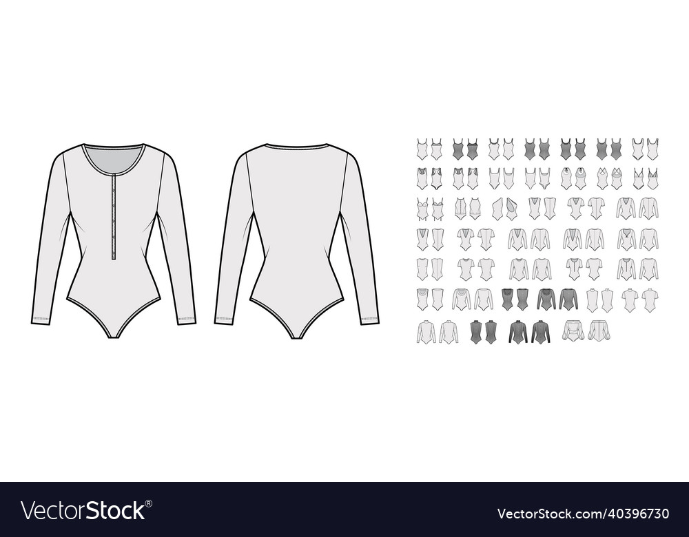 Set of bodysuits technical fashion