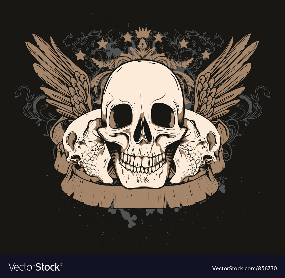 Skull & Floral Grunge Emblem