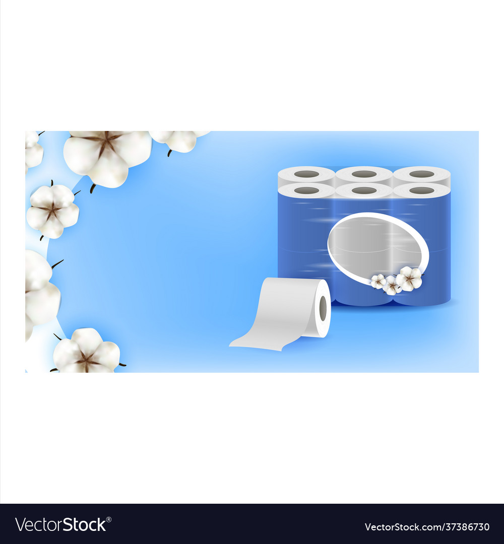 Super soft toilet paper promotional banner Vector Image