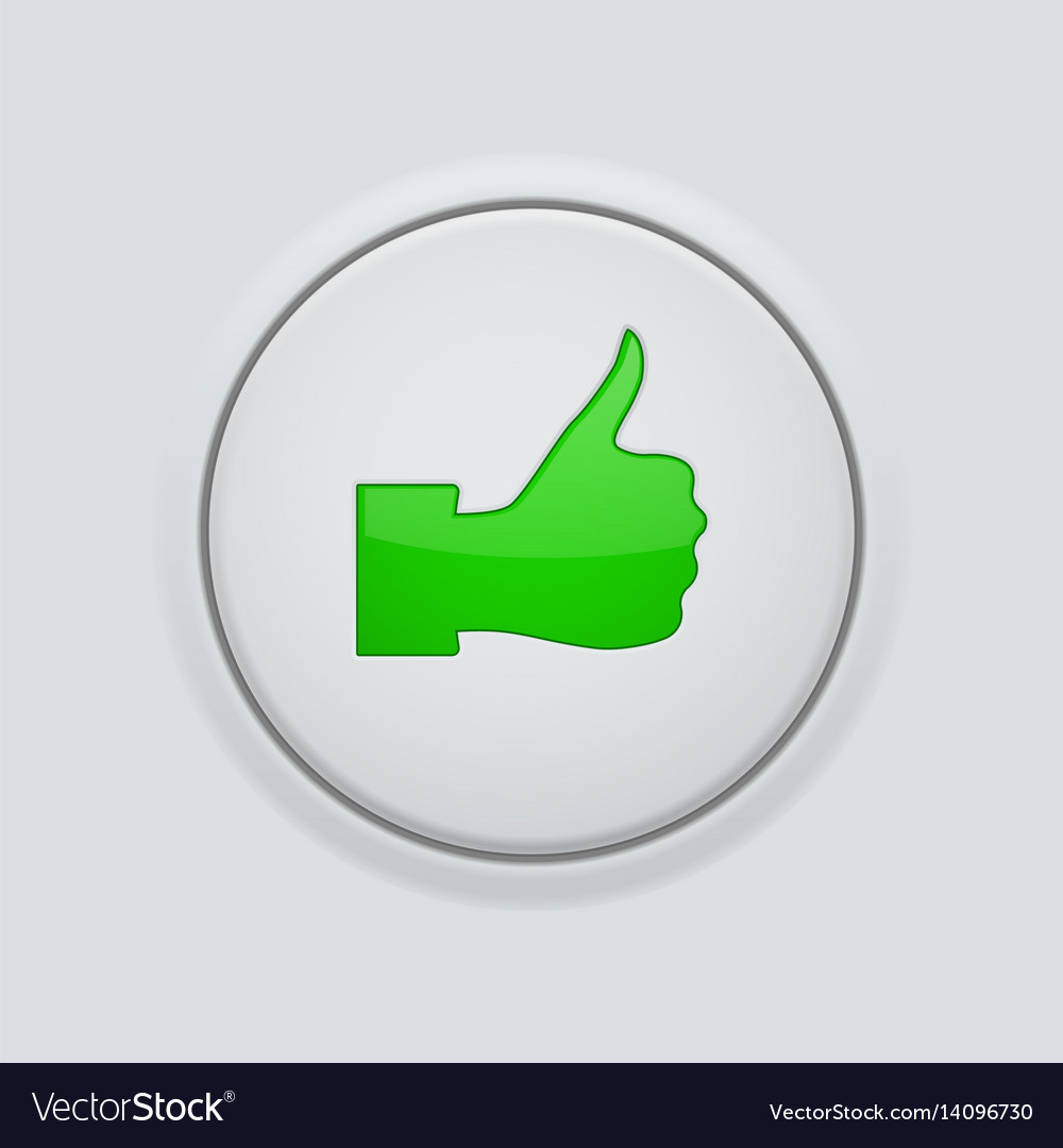 Thumb up green button user interface round icon