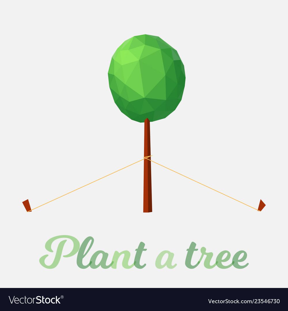 Tree low poly style design element Vector Image Tree low poly style design element