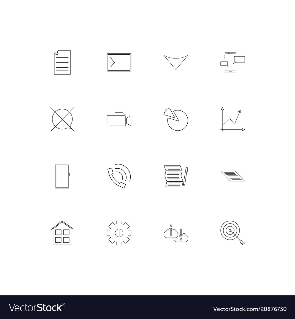 Web linear thin icons set outlined simple