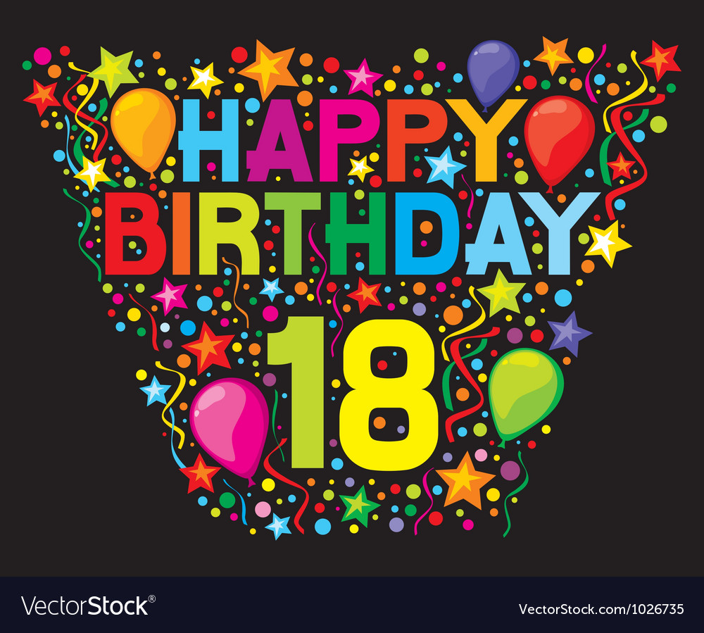 Download 18th Birthday Card Royalty Free Vector Image - VectorStock