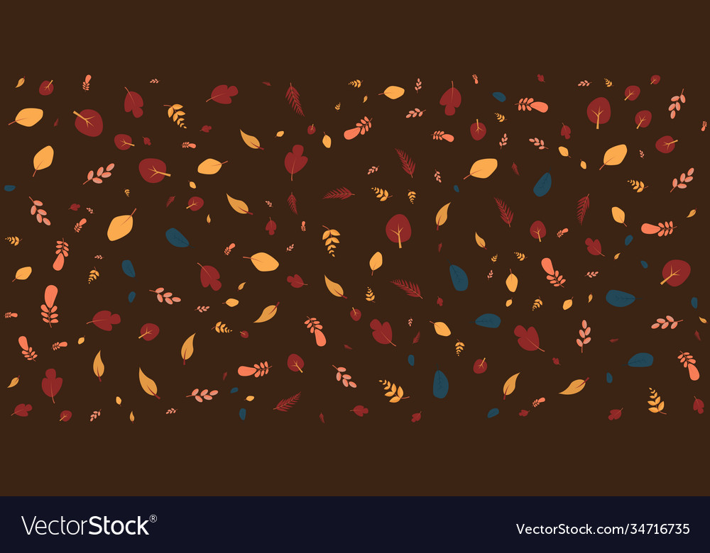 Autumn leaves seamless pattern background hello
