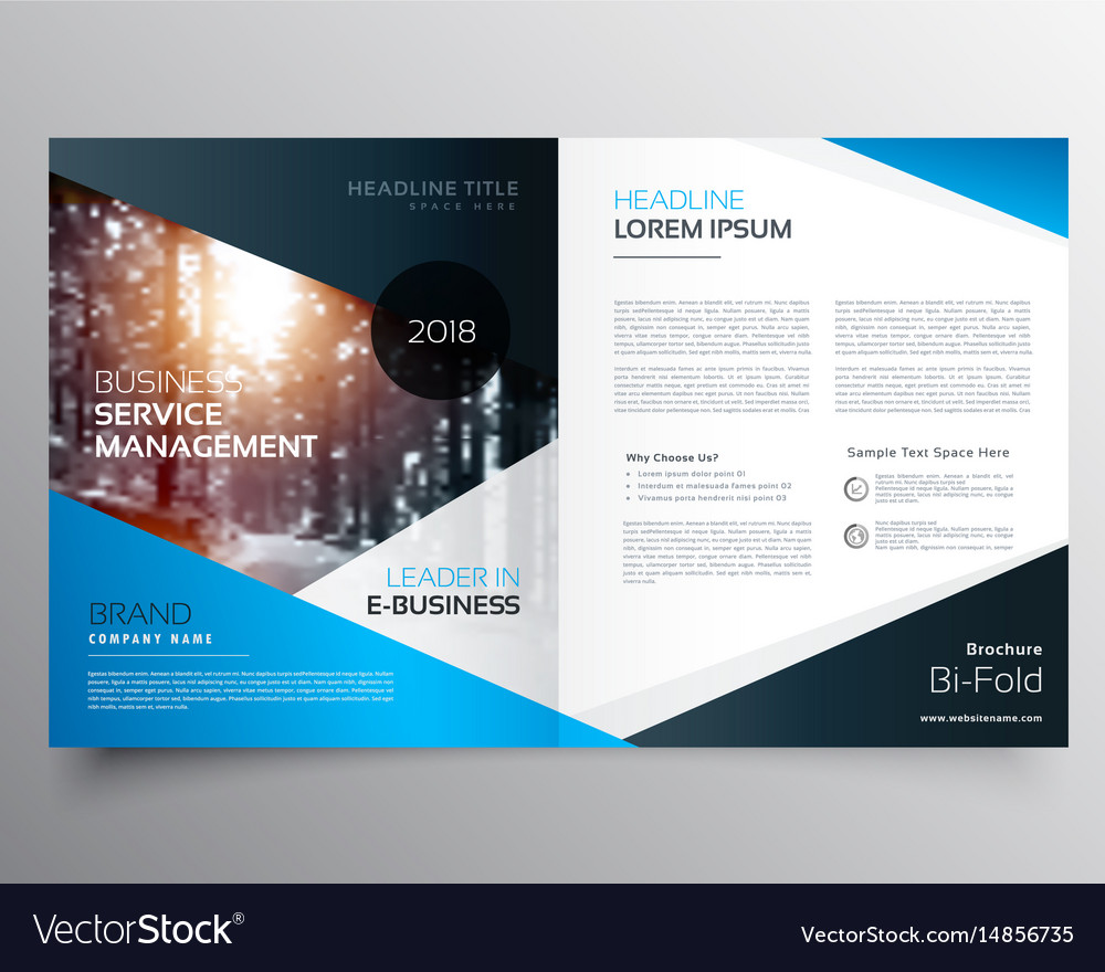 Awesome blue magazine cover or bifold brochure Vector Image