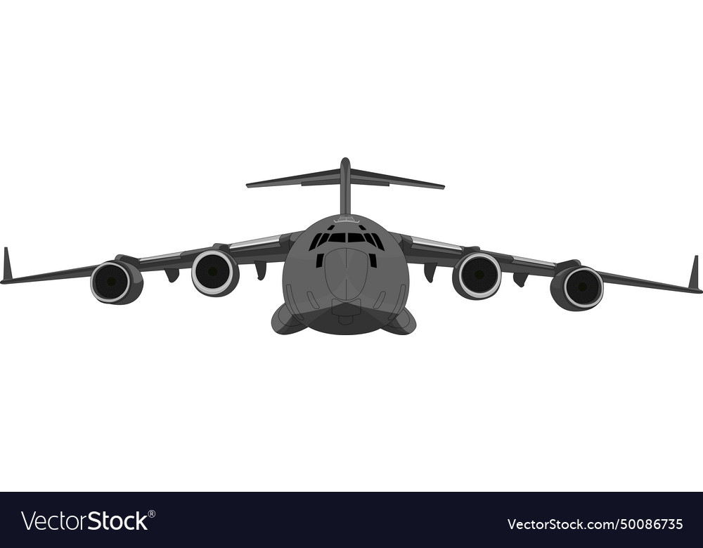 C 17 military cargo aircraft Royalty Free Vector Image