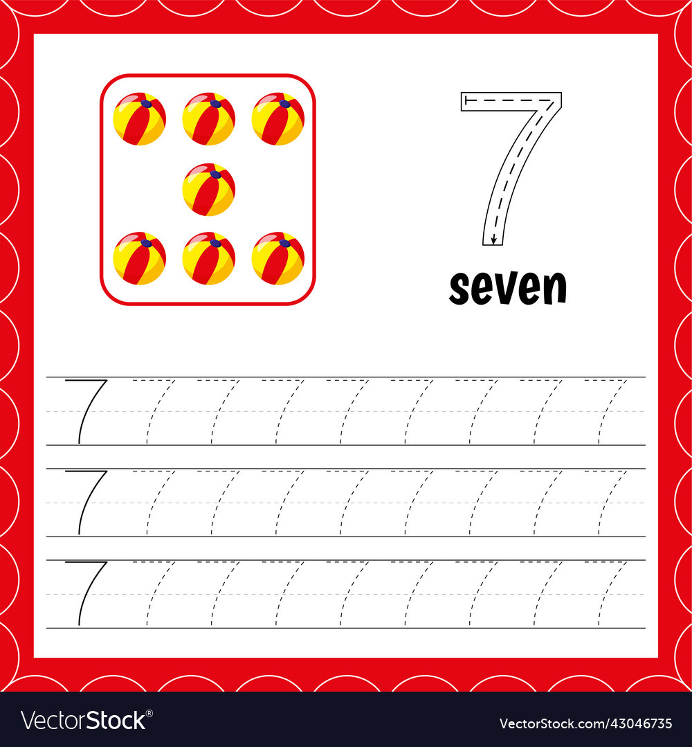 Cards with numbers for children trace the line