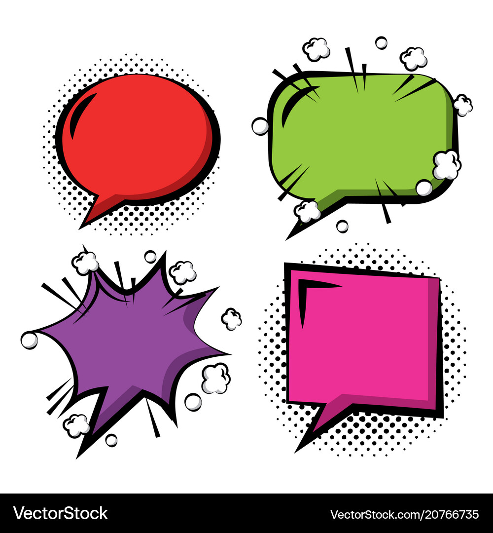 Comic pop art speech bubble Royalty Free Vector Image