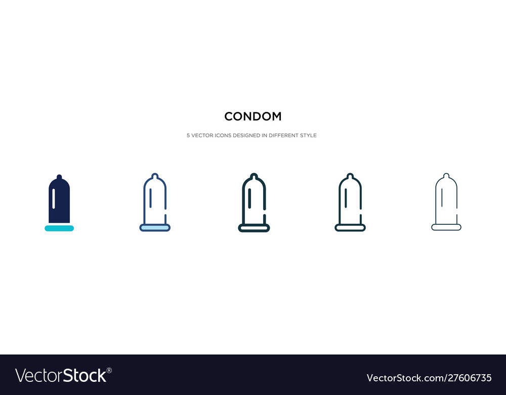 Condom icon in different style two colored vector image Condom icon in different style two colored