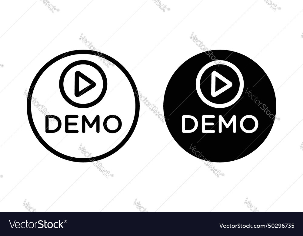 Demo video icon set room conference Royalty Free Vector