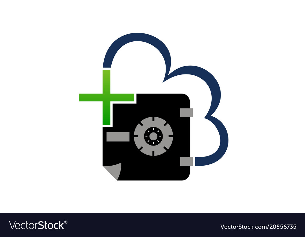 Digital document cloud secure vault vector image Digital document cloud secure vault