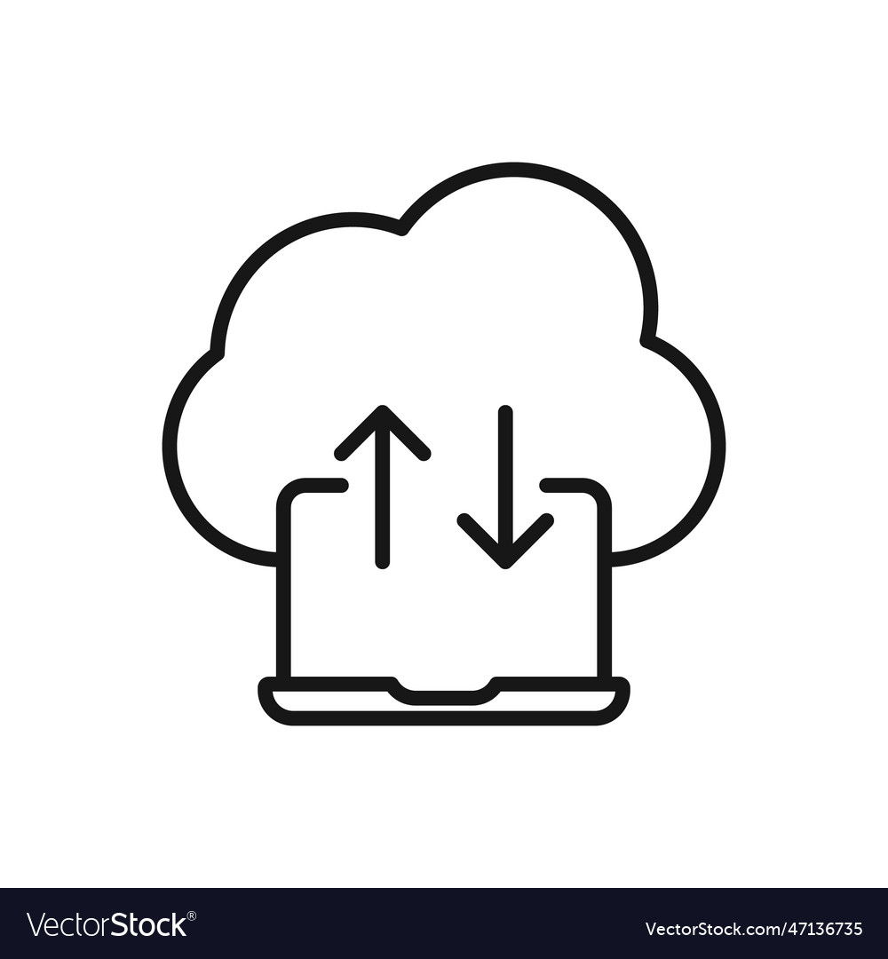 Editable icon of cloud computing connection vector image Editable icon of cloud computing connection