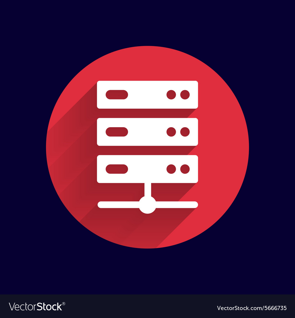 Flat computer server system icon