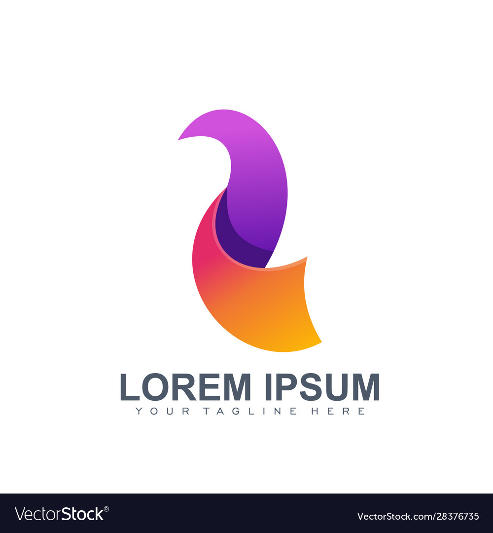 Gradient colorful bird