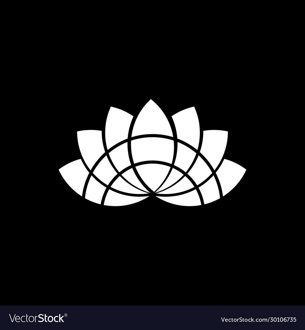 Lotus flower icon logo design template Royalty Free Vector