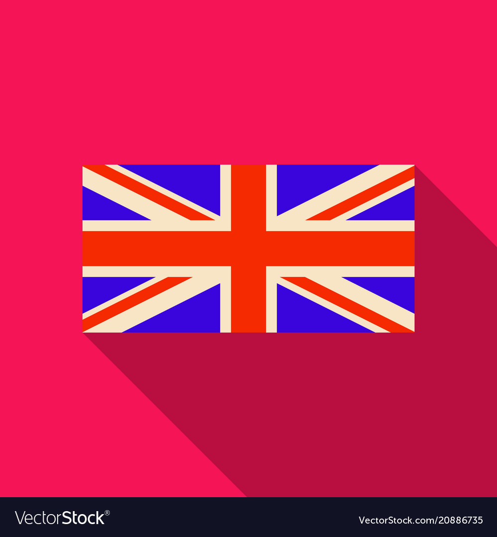 Official united kingdom flag with long shadow