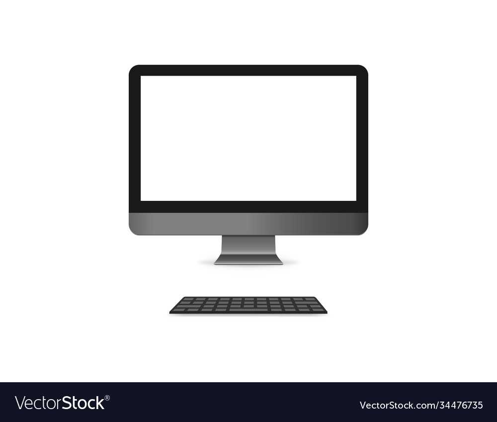 Realistic computer monitor with keyboard isolated