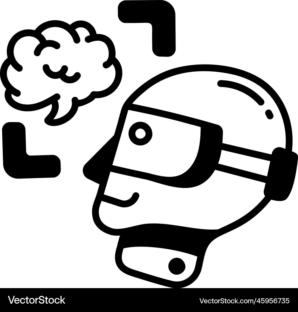 Scanning Robot Royalty Free Vector Image Vectorstock
