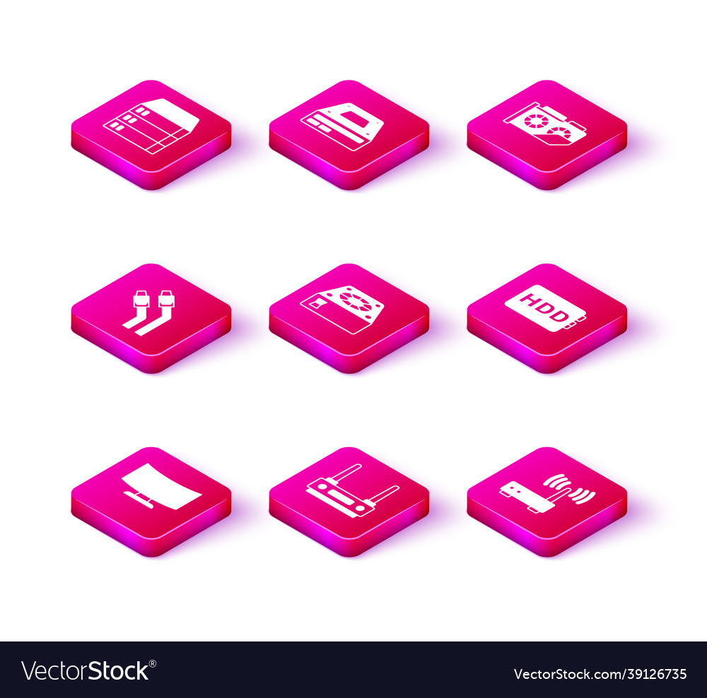 Set computer monitor screen router and wi-fi Vector Image Set computer monitor screen router and wi-fi