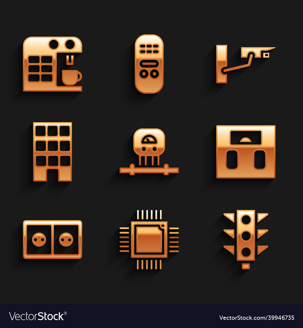Set smart sensor processor with microcircuits cpu vector image Set smart sensor processor with microcircuits cpu