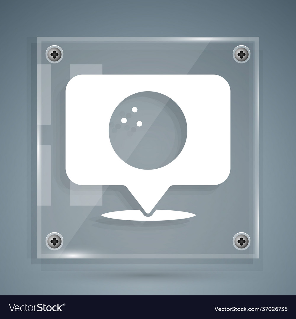White map pointer with bowling ball icon isolated vector image White map pointer with bowling ball icon isolated