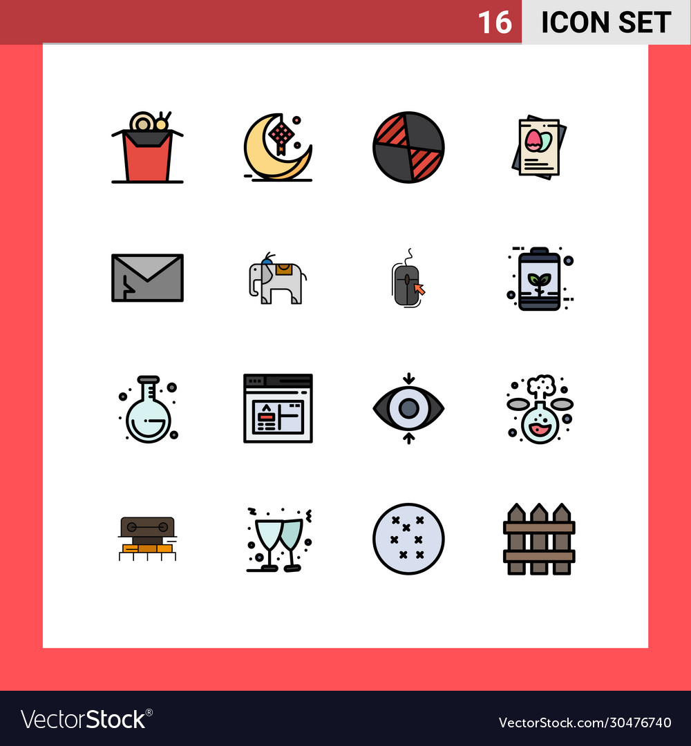 16 user interface flat color filled line pack