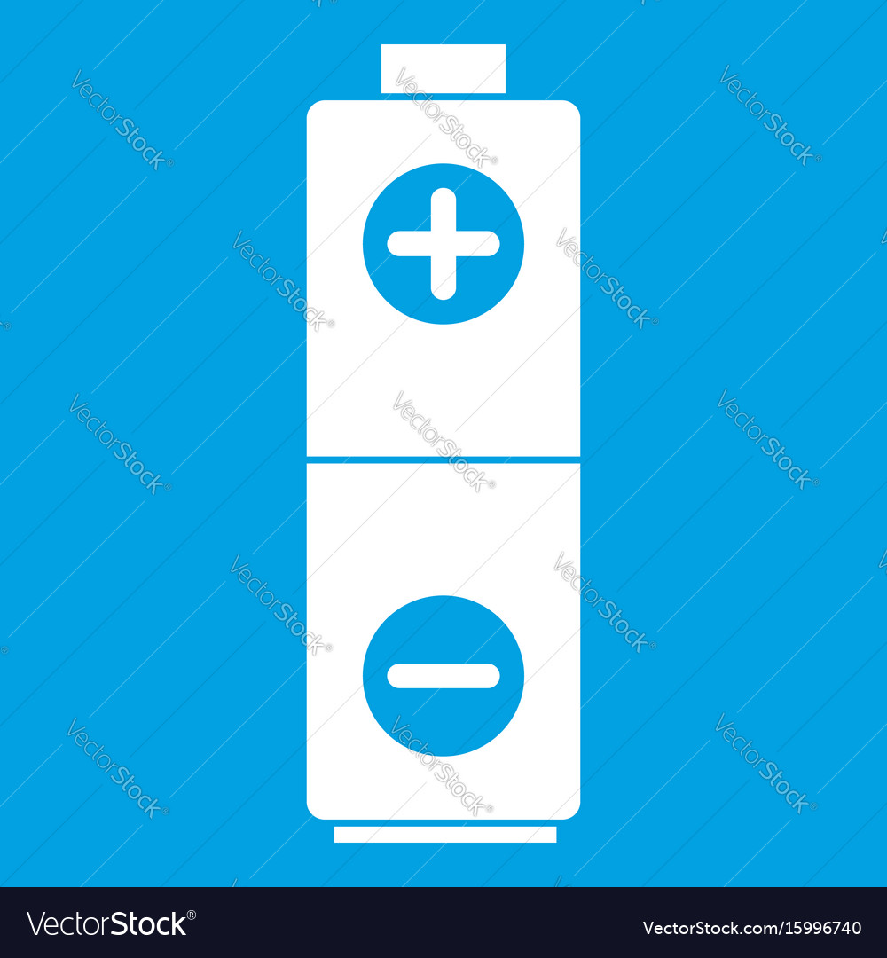 Battery icon white Royalty Free Vector Image - VectorStock