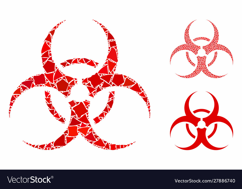 Biohazard symbol composition icon rugged pieces