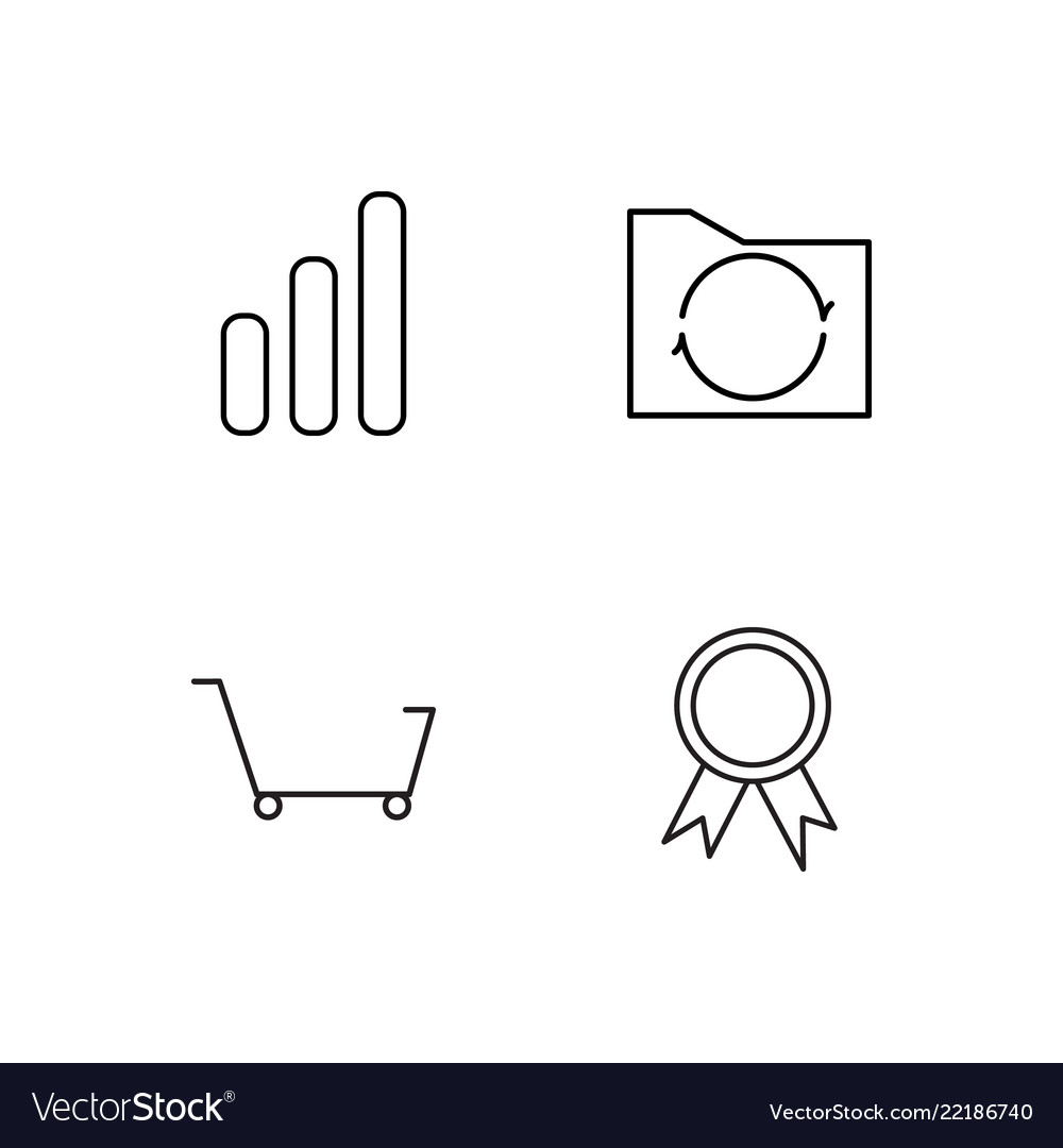 Business simple outlined icons set
