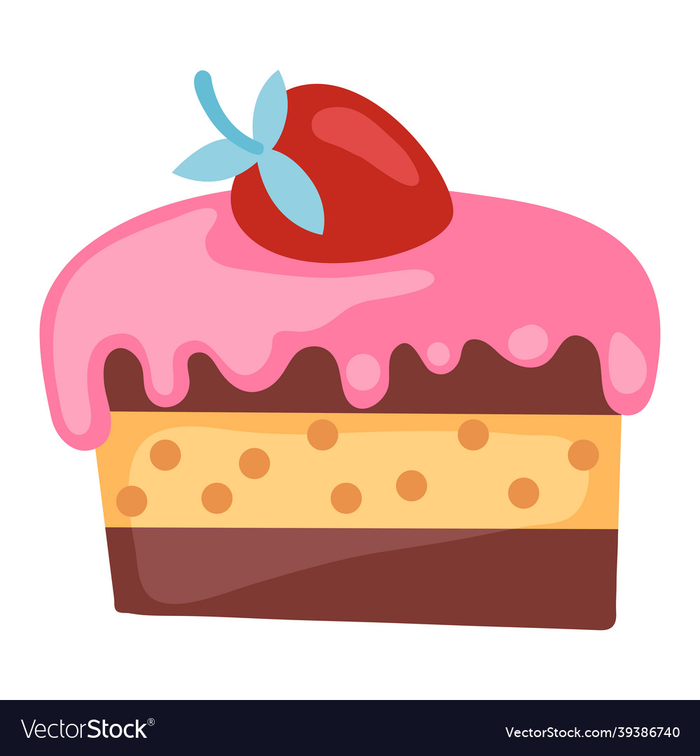 Cake food item for bars Royalty Free Vector Image