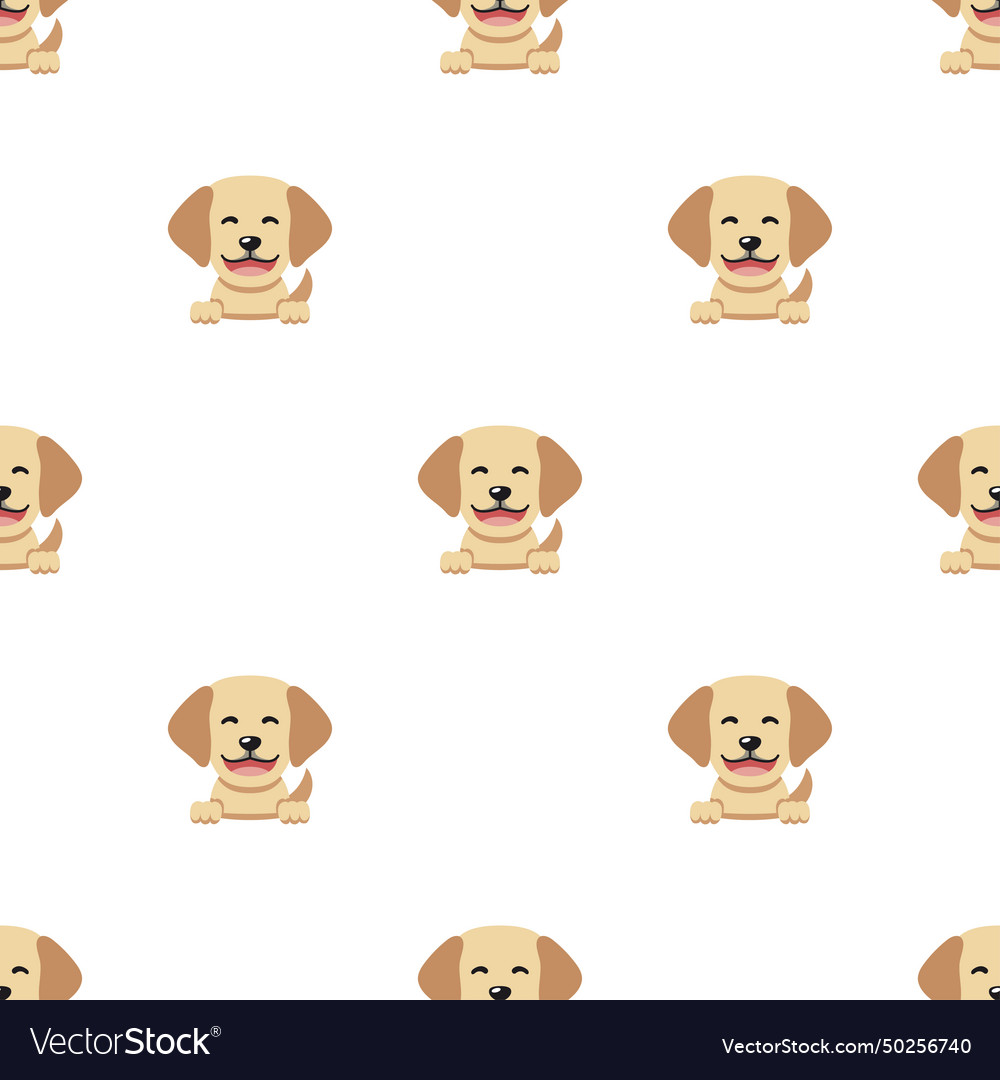 Cartoon character labrador retriever dog seamless