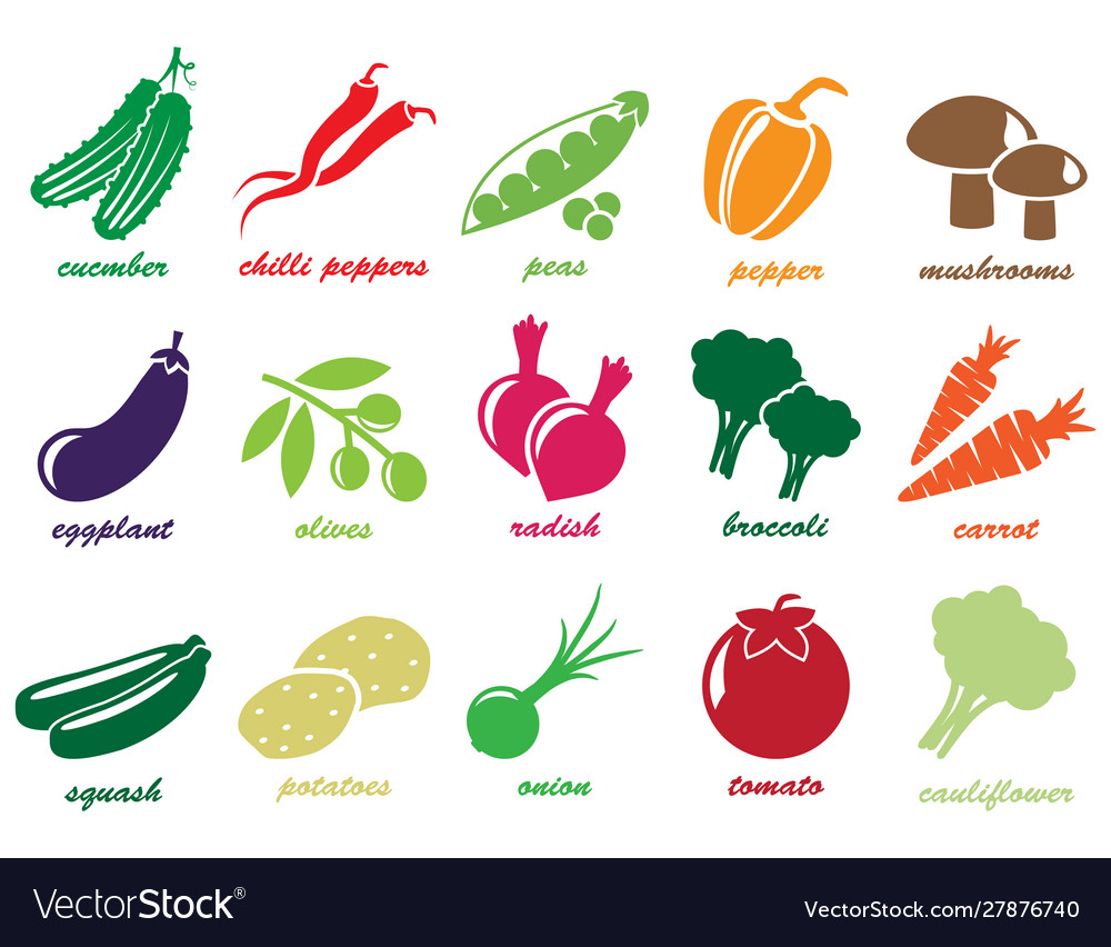 Collection vegetable icons