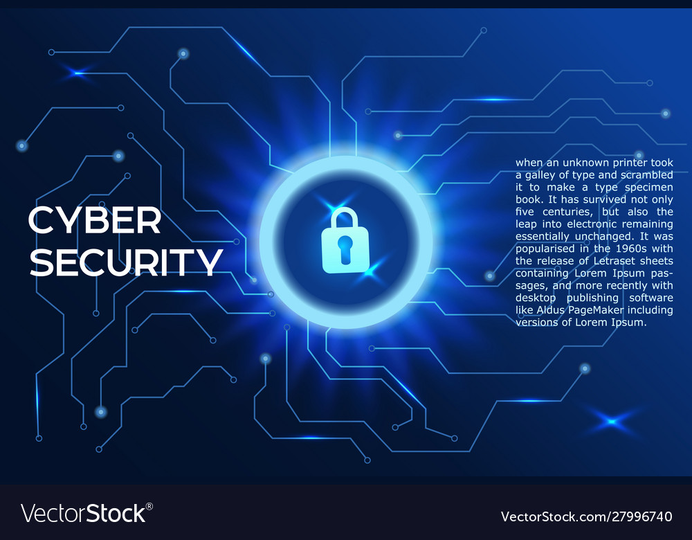 Cyber security concept closed padlock icon Vector Image