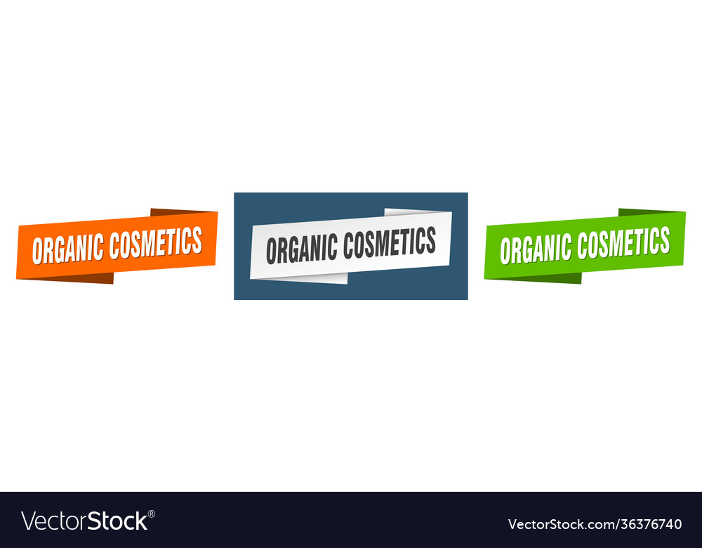 Organic cosmetics banner ribbon