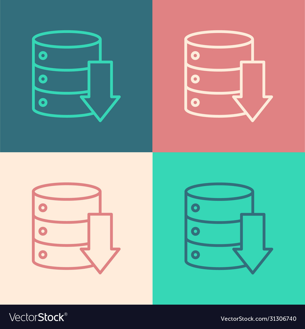 Pop art line server data web hosting icon vector image Pop art line server data web hosting icon