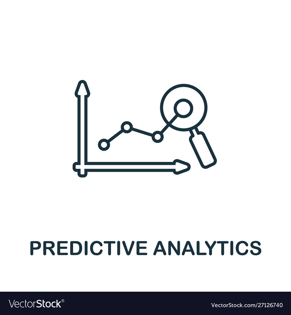 Predictive analytics outline icon thin line