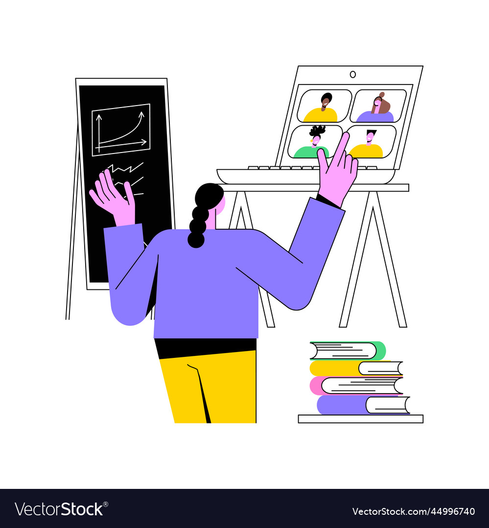 Remote learning isolated cartoon