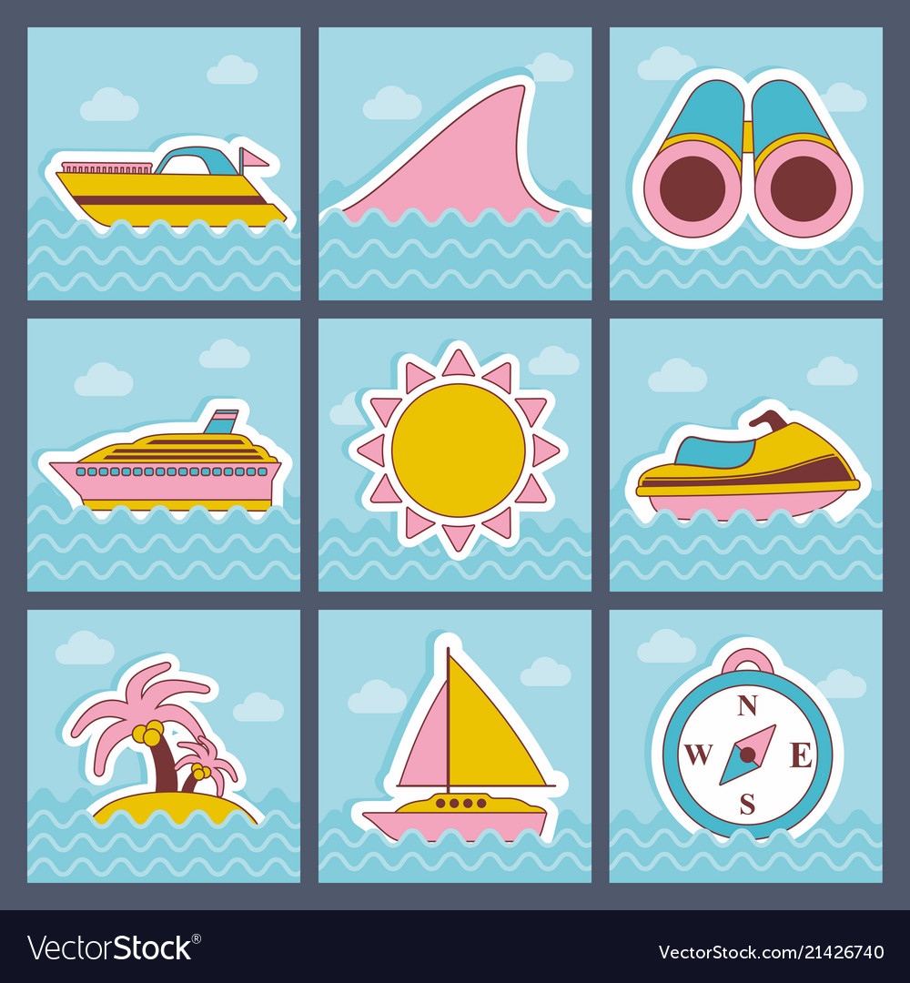 Sommer flache Icons Set