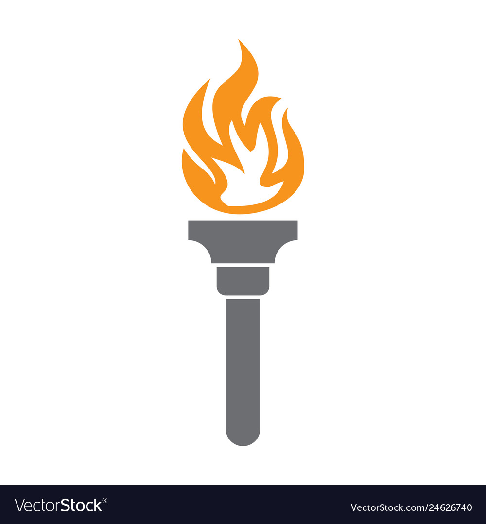 Torch icon on background for graphic and web