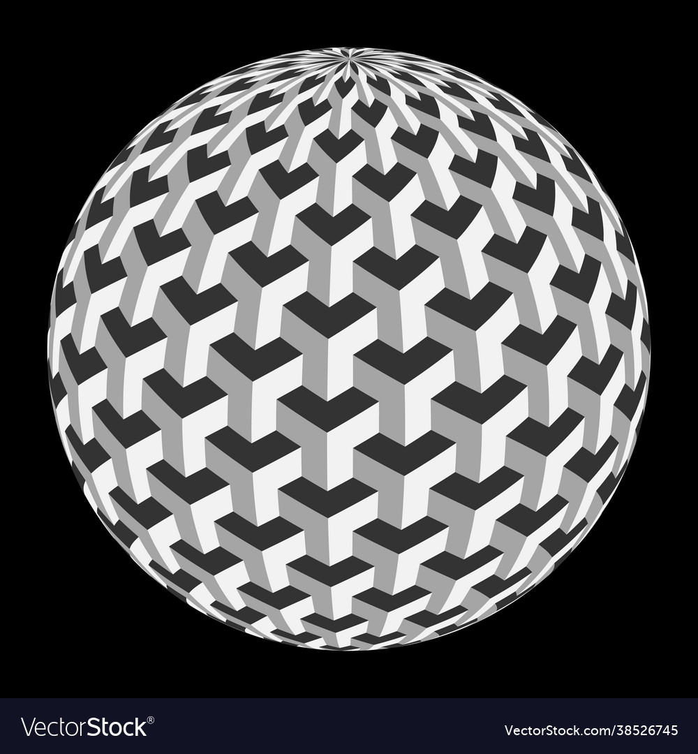 A sphere with cubic pattern along surface vector image A sphere with cubic pattern along surface