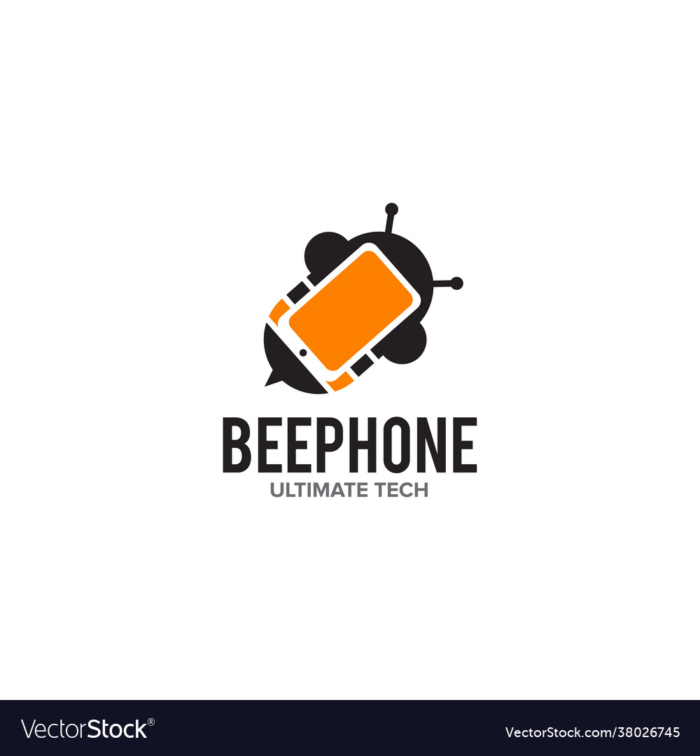 Bee phone logo design template